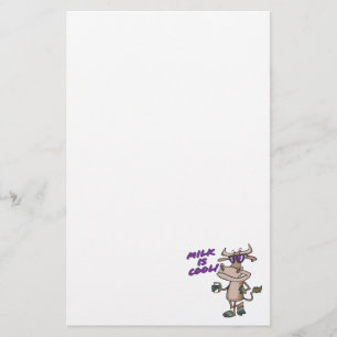 melk is cool grappig schattig koe cartoon briefpapier