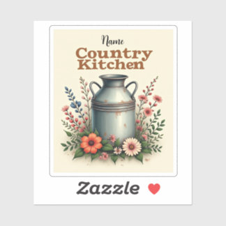 Melk Kan Bloemen Sticker Blad