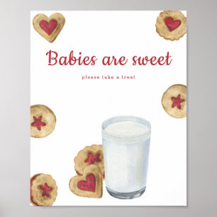 Melk & koekjes baby shower Baby's zijn lief Poster