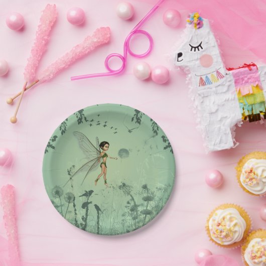 Melk met andelion papieren bordje (Feest)
