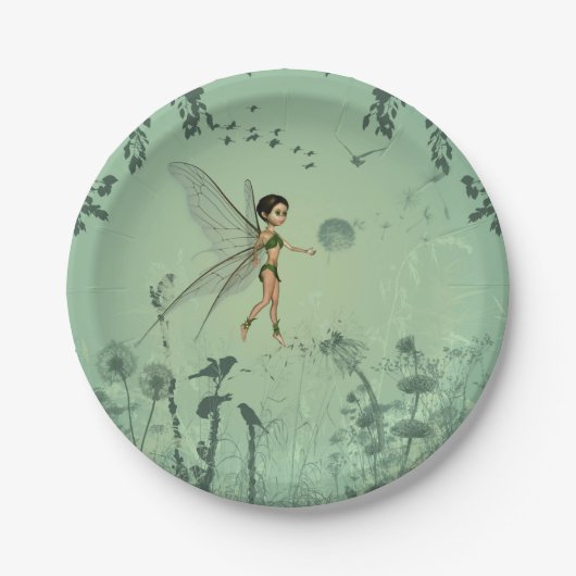 Melk met andelion papieren bordje (Voorkant)