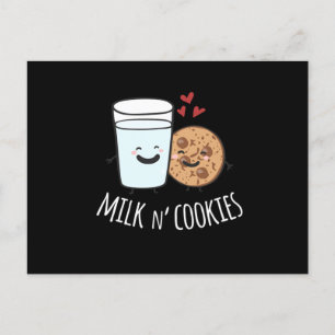 Melk N Cookies Cute Kawaii Food Couple Matching Briefkaart