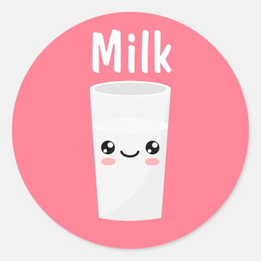 Melk Ronde Sticker (Voorkant)