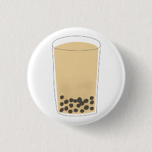 Melk Thee Met Tapioca Parels Boba Cadeau Ronde Button 3,2 Cm