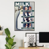 Melk voor de gezondheid poster (Thuiskantoor)