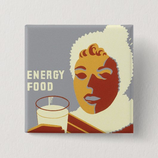 Melk voor Warmth Vierkante Button 5,1 Cm (Voorkant)