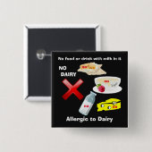 Melkallergie Button voor voedselallergie (Voorkant /achterkant)