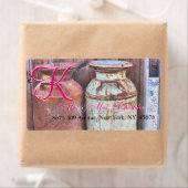 Melkblikken  Metaal Rustisch Antiek Monogram Etiket (Insitu)