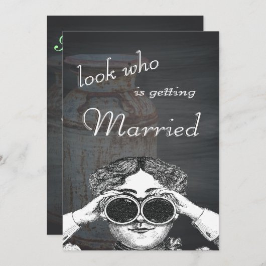 Melkblikken  Metaal Rustisch Antiek Monogram Kaart (Voorkant / Achterkant)