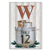 melkblikken Metaal Rustisch Antiek Monogram Kaart (Achterkant)