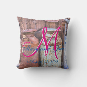 Melkblikken Metaal Rustisch Antiek Monogram Kussen