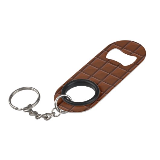 Melkchocolade Sleutelhanger Flessenopener (Voorkant Gekanteld)