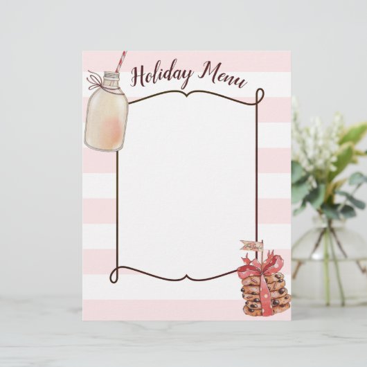 Melkflesje en kerstkoekjes met briefhoofd (Staand voorkant)