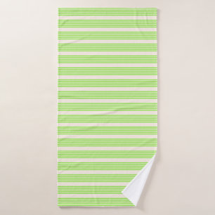 Melkgroen en beige vijf strepen patroon badhanddoek