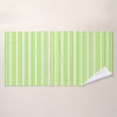 Melkgroen en beige vijf strepen patroon badhanddoek (Badhanddoek)
