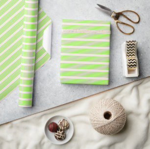 Melkgroen en beige vijf strepen patroon cadeaupapier