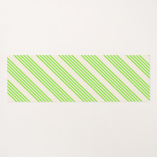 Melkgroen en beige vijf strepen patroon yogamat (Achterkant (horizontaal))