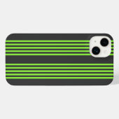 Melkgroen en houtskool met vijf strepen iPhone hoesje (Achterkant horizontaal)