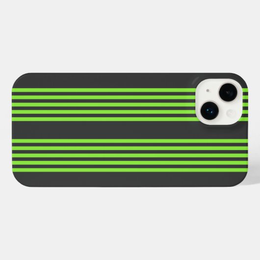 Melkgroen en houtskool met vijf strepen iPhone hoesje (Achterkant horizontaal)