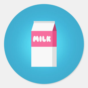 Melkkarton Ronde Sticker