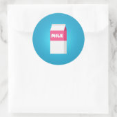 Melkkarton Ronde Sticker (Tas)