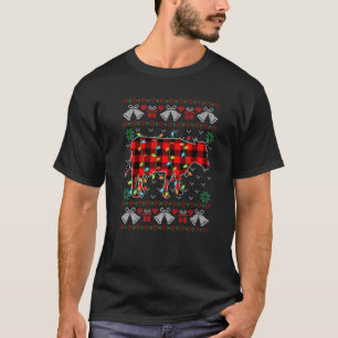 Melkkoe Kerstverlichting Horrorsweater Kerstman T-shirt