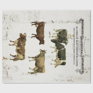 Melkkoeien  stijl oude roestkoeien, volledige groo cadeaupapier