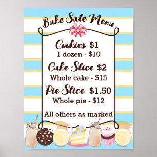 Melkkoekjes cake cupcake bakverkoop prijs menu poster