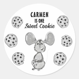Melkkoekjes Muis Snor Eerste Verjaardag Ronde Sticker