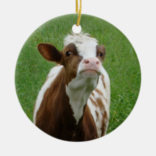 Melkmelk Koe op het Boerderij Keramisch Ornament