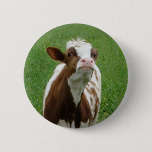 Melkmelk Koe op het Boerderij Ronde Button 5,7 Cm