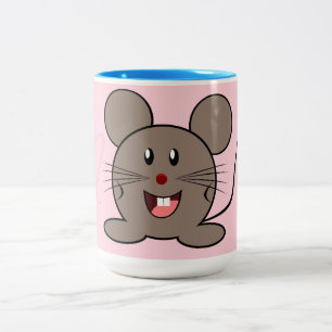 Melkmuis - in Pastel roze monogrammen Tweekleurige Koffiemok