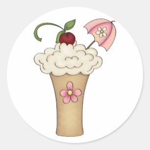 Melkschudden met paraplu-stickers ronde sticker