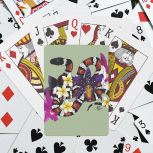 Melkslang Exotische Bloem Groen Pokerkaarten