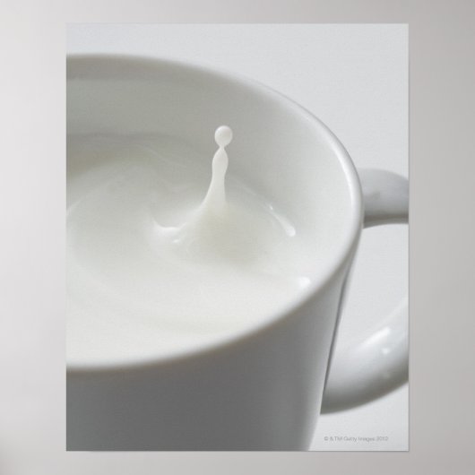 Melkspatten in beker poster (Voorkant)