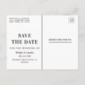 Melksprookjesroze bosroze bewaart de datum aankondigingskaart (Achterkant)