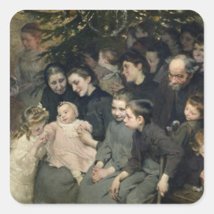 Melkval in Belleville Vierkante Sticker