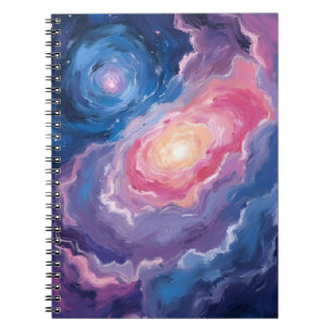 Melkweg Boven Lucht Sterren Pastel Waterverf Notitieboek