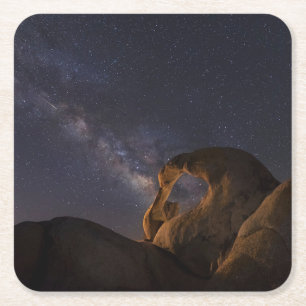 Melkweg & Cyclops Arch Alabama Hills Vierkante Kartonnen Onderzetter