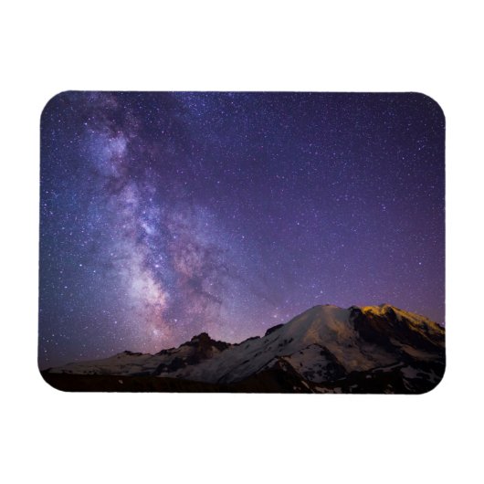 Melkweg en Mt. Rainier | Staat Washington Magneet (Horizontaal)