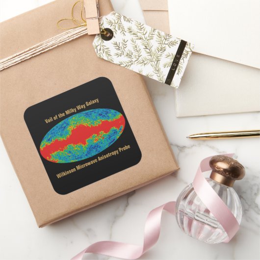 Melkweg Galaxy Veil Over WMAP Universe Vierkante Sticker (Geschenken)