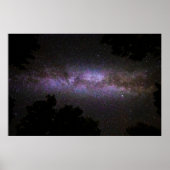 Melkweg met bomen silhouette poster (Voorkant)
