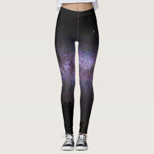 Melkweg met silhouet van bomen leggings