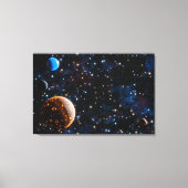 Melkweg met sterren en planeten canvas afdruk (Voorkant)