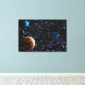Melkweg met sterren en planeten canvas afdruk (Insitu (Houten vloer))