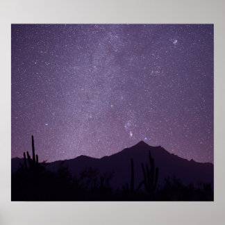 Melkweg over Arizona met Gemini, Taurus en Orion Poster