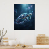 Melkweg Schildpad Kosmische Oceaan Poster (Keuken)