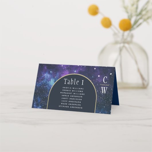 Melkweg Starnacht Paarsblauwe Bruiloft (Voorkant)