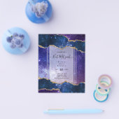 Melkweg Sterren Nacht BAT MITZVAH Agate Uitnodigin Flyer (Enkel)