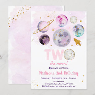 Melkweg twee: de maan roze gouden buitenste ruimte kaart